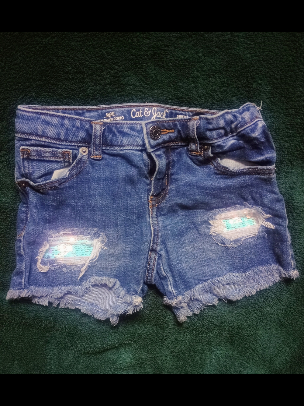 Cat & Jack Blue Distressed Denim Kids Shorts